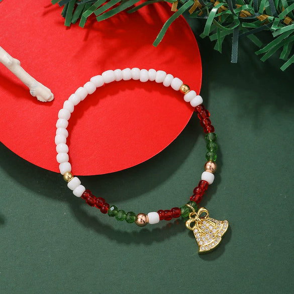 Alloy Christmas Bracelet Set With Little Snowman Santa Claus Pendant Electroplated Unisex Festive Animal Zodiac Style