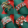 Alloy Christmas Bracelet Set With Little Snowman Santa Claus Pendant Electroplated Unisex Festive Animal Zodiac Style