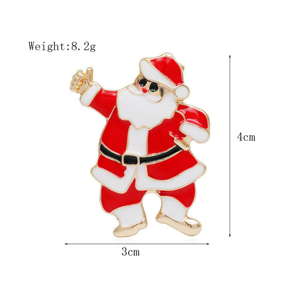 Alloy Christmas Brooch With Cartoon Christmas Tree Old Man And Snowman Designs Dripping Oil Finish Merry Christmas Pin For Women And Men