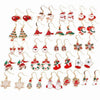 Alloy Christmas Earrings Set With Bell Snowflake Christmas Hat Christmas Tree And Cartoon Characters Dripping Oil Design