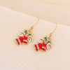 Alloy Christmas Earrings Set With Bell Snowflake Christmas Hat Christmas Tree And Cartoon Characters Dripping Oil Design
