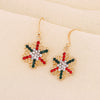 Alloy Christmas Earrings Set With Bell Snowflake Christmas Hat Christmas Tree And Cartoon Characters Dripping Oil Design