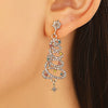Alloy Christmas Earrings With Colorful Tassel And Christmas Tree Design Geometric Pattern Diamond Inlay For Women