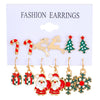 Alloy Christmas Earrings With Geometric Pattern And Electroplating Treatment For Women