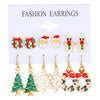 Alloy Christmas Earrings With Geometric Pattern And Electroplating Treatment For Women