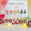 Alloy Christmas Earrings With Geometric Pattern And Electroplating Treatment For Women