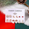 Alloy Christmas Earrings With Oil Snowflake Christmas Tree Elk Patterns For Women Electroplated