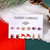 Alloy Christmas Earrings With Oil Snowflake Christmas Tree Elk Patterns For Women Electroplated
