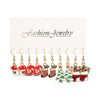 Alloy Christmas Oil Drop Geometric Earrings With Snowflake Bell Cartoon Elements Highend Electroplated