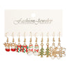 Alloy Christmas Oil Drop Geometric Earrings With Snowflake Bell Cartoon Elements Highend Electroplated
