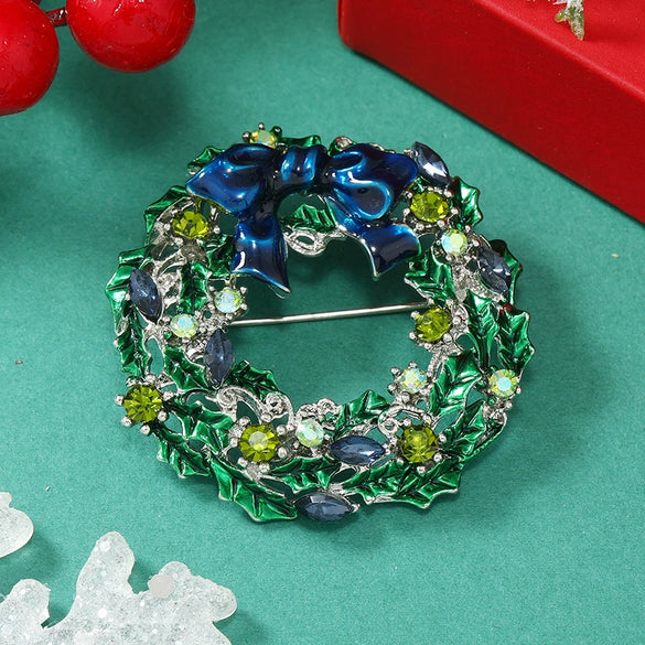 Alloy Christmas Series Dripping Oil Brooch With Snowflake Snowman Christmas Tree Bell Boots Women's Light Luxury Style Pin Suit Accessories Gift