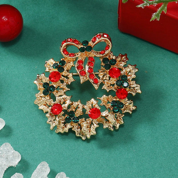 Alloy Christmas Series Dripping Oil Brooch With Snowflake Snowman Christmas Tree Bell Boots Women's Light Luxury Style Pin Suit Accessories Gift