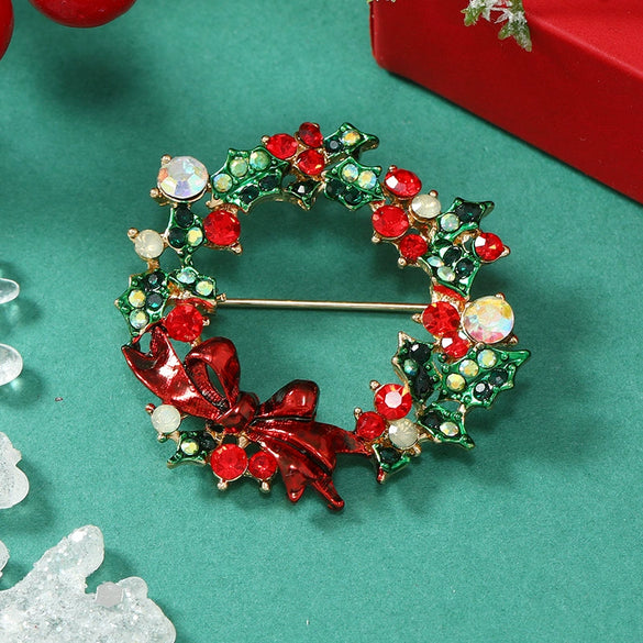 Alloy Christmas Series Dripping Oil Brooch With Snowflake Snowman Christmas Tree Bell Boots Women's Light Luxury Style Pin Suit Accessories Gift
