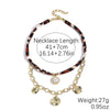Alloy Clavicle Chain With Heart Shape Pendant Electroplated Leopard Print For Women