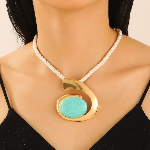 Alloy Conch Animal Zodiac Retro Exaggerated Female Pendant Necklace