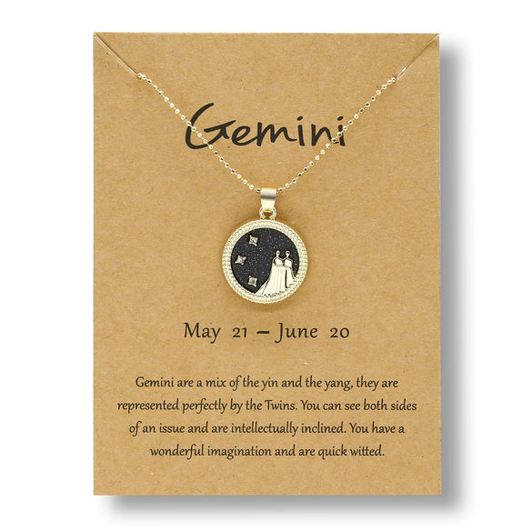 Alloy Constellation Pendant O Chain Necklace With Electroplated Finish Unisex Fashion Jewelry For Couples And Best Friends