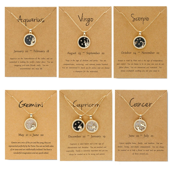 Alloy Constellation Pendant O Chain Necklace With Electroplated Finish Unisex Fashion Jewelry For Couples And Best Friends