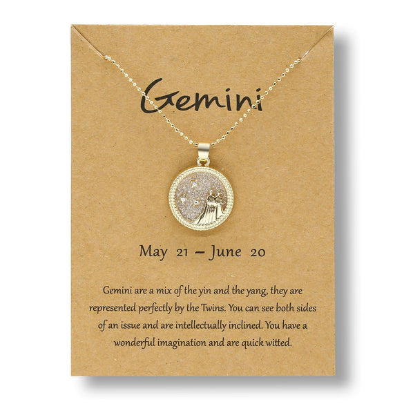 Alloy Constellation Pendant O Chain Necklace With Electroplated Finish Unisex Fashion Jewelry For Couples And Best Friends