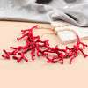 Alloy Coral Shape Necklace Women's Fashion Bohemian Style With Baking Paint And Geometric Design