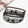 Alloy Cowhide And Pu Leather Woven Bracelet With Geometric Pattern Retro Style Electroplated Accessories
