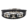 Alloy Cowhide And Pu Leather Woven Bracelet With Geometric Pattern Retro Style Electroplated Accessories