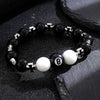 Alloy Cross Beaded Bracelet With Letters Numbers Text Electroplating