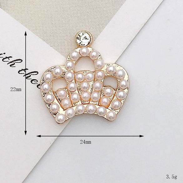 Alloy Crown Letter Pearl Handmade Diamond Rhinestone Jewelry Accessories Phone Case