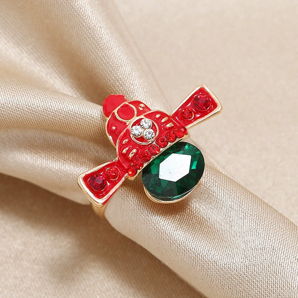 Alloy Crown Ring With Gem Inlaid Creative Fashion For Unisex