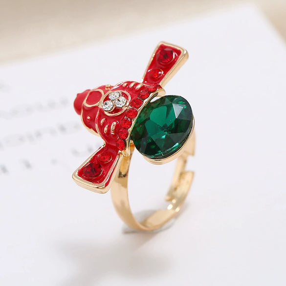 Alloy Crown Ring With Gem Inlaid Creative Fashion For Unisex