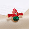 Alloy Crown Ring With Gem Inlaid Creative Fashion For Unisex