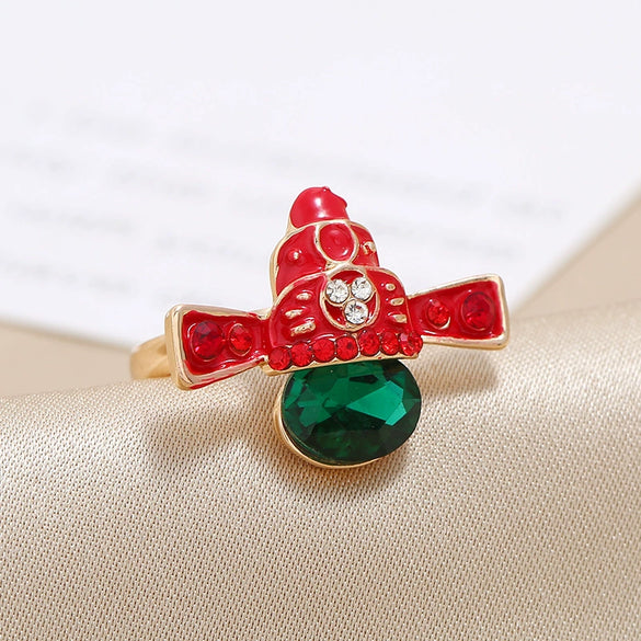 Alloy Crown Ring With Gem Inlaid Creative Fashion For Unisex