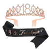Alloy Crystal Birthday Crown Shoulder Belt Set Of 2 With Geometric Style And Electroplating Treatment