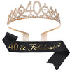 Alloy Crystal Birthday Crown Shoulder Belt Set Of 2 With Geometric Style And Electroplating Treatment