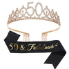 Alloy Crystal Birthday Crown Shoulder Belt Set Of 2 With Geometric Style And Electroplating Treatment
