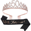 Alloy Crystal Birthday Crown Shoulder Belt Set Of 2 With Geometric Style And Electroplating Treatment