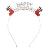 Alloy Crystal Crown Headband Hair Accessories With Antlers Stars Snowflake For Women Electroplated Animal Style
