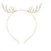 Alloy Crystal Crown Headband Hair Accessories With Antlers Stars Snowflake For Women Electroplated Animal Style