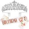 Alloy Crystal Crown Headband Light Luxury Style With Printed Pattern And Electroplating Treatment For Women