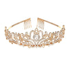 Alloy Crystal Crown Headband Light Luxury Style With Printed Pattern And Electroplating Treatment For Women