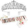 Alloy Crystal Crown Headband Light Luxury Style With Printed Pattern And Electroplating Treatment For Women