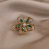 Alloy Crystal Fivepetal Flower Women's Brooch With Electroplating