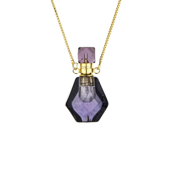 Alloy Crystal Flameshaped Perfume Bottle Pendant Necklace With Box Chain For Women Environmentally Friendly