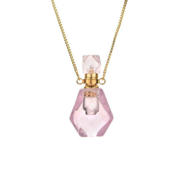 Alloy Crystal Flameshaped Perfume Bottle Pendant Necklace With Box Chain For Women Environmentally Friendly