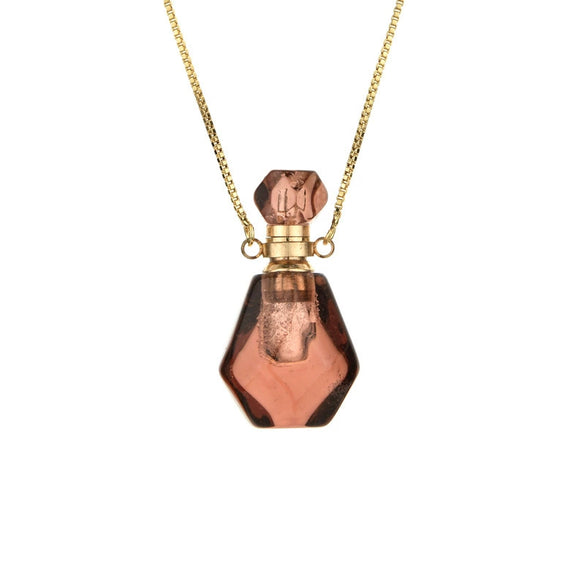 Alloy Crystal Flameshaped Perfume Bottle Pendant Necklace With Box Chain For Women Environmentally Friendly