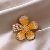 Alloy Crystal Flower Women's Brooch Electroplating Design Autumn And Winter Coat Accessory