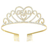 Alloy Crystal Graduation Crown Headband Unisex Simple Style Electroplated Hair Accessories