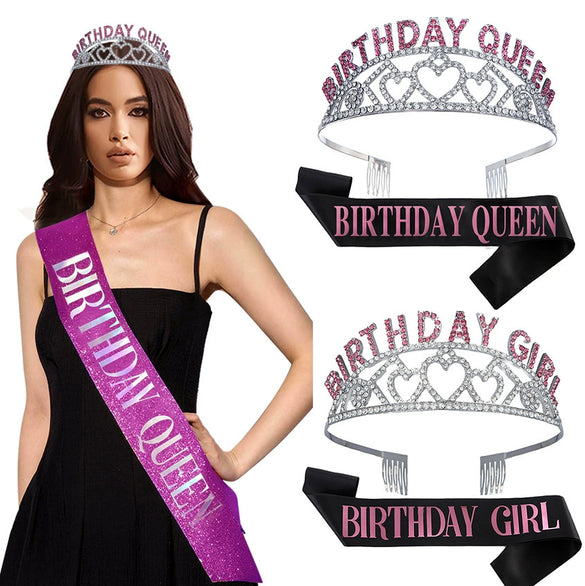 Alloy Crystal Letter Crown Fashion Headband For Women