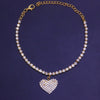 Alloy Crystal Love Anklet Heart Shaped Jewelry With Chrysanthemum Pattern