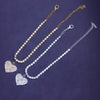 Alloy Crystal Love Anklet Heart Shaped Jewelry With Chrysanthemum Pattern