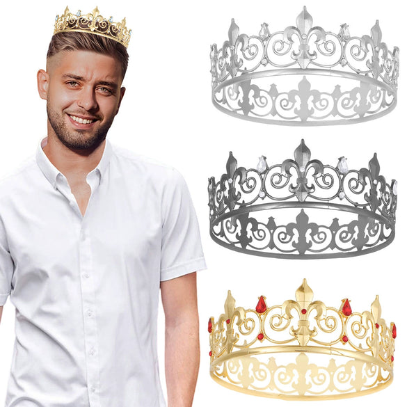 Alloy Crystal Queen Crown Headwear Electroplated For Women